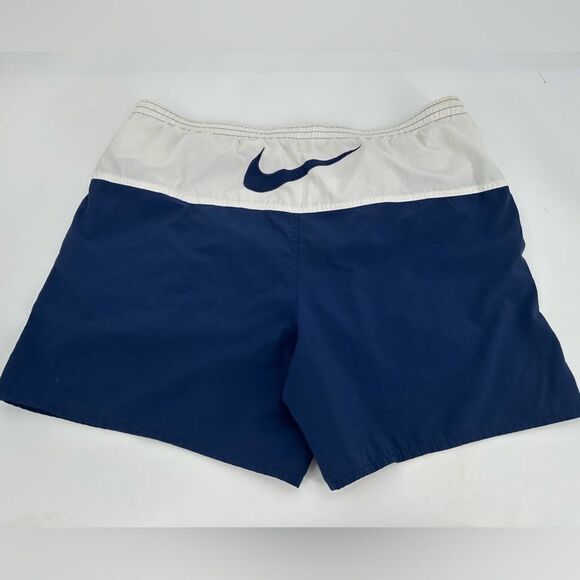 Vintage Nike Men's XL Running Shorts Nylon Blue BIG SWOOSH 90s Y2K White Tag - Picture 1 of 11